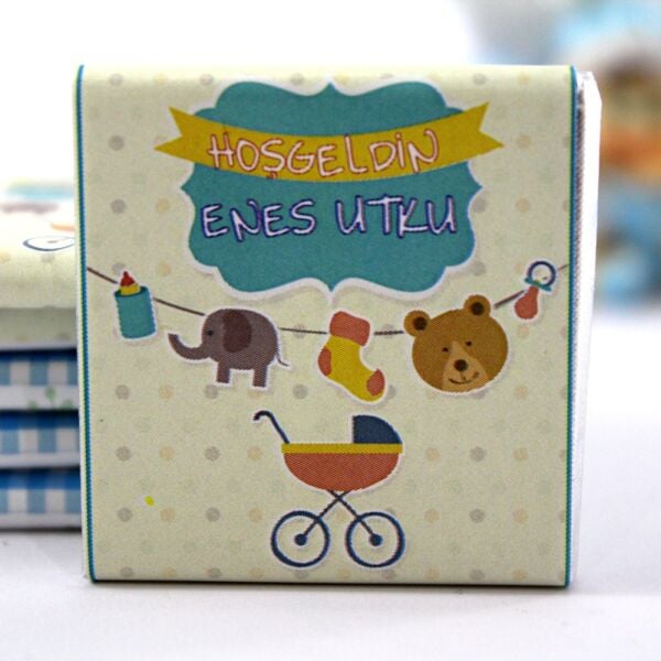 Dark Brown İsme Özel Hoşgeldin Bebek Hediye Çikolatası
