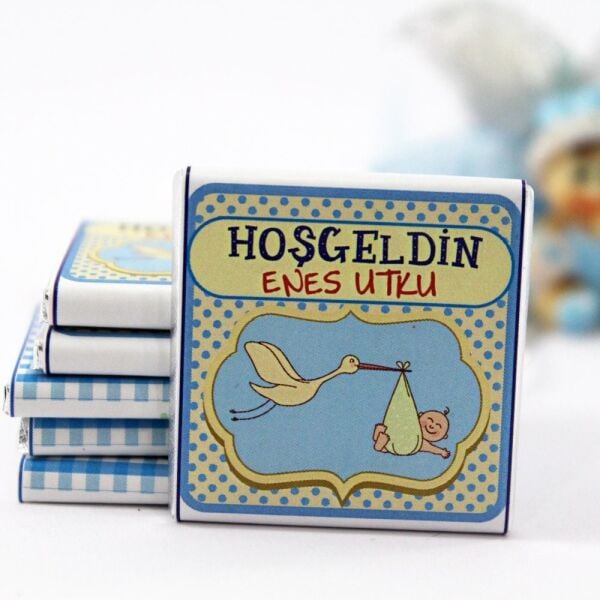 Dark Brown Bebeklere Özel İsimli Hediye Çikolatası