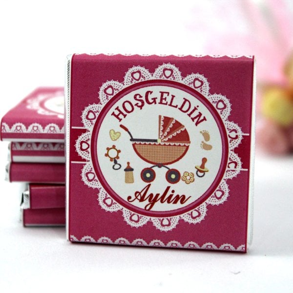 Dark Brown Özelleştirilebilir Hoşgeldin Kız Bebek Çikolatası