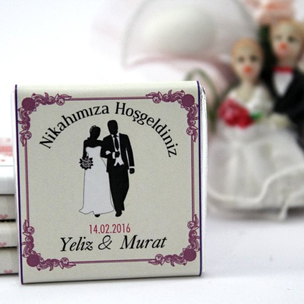 Dark Brown Kişiselleştirilebilir El Yapımı Nikah Çikolatası