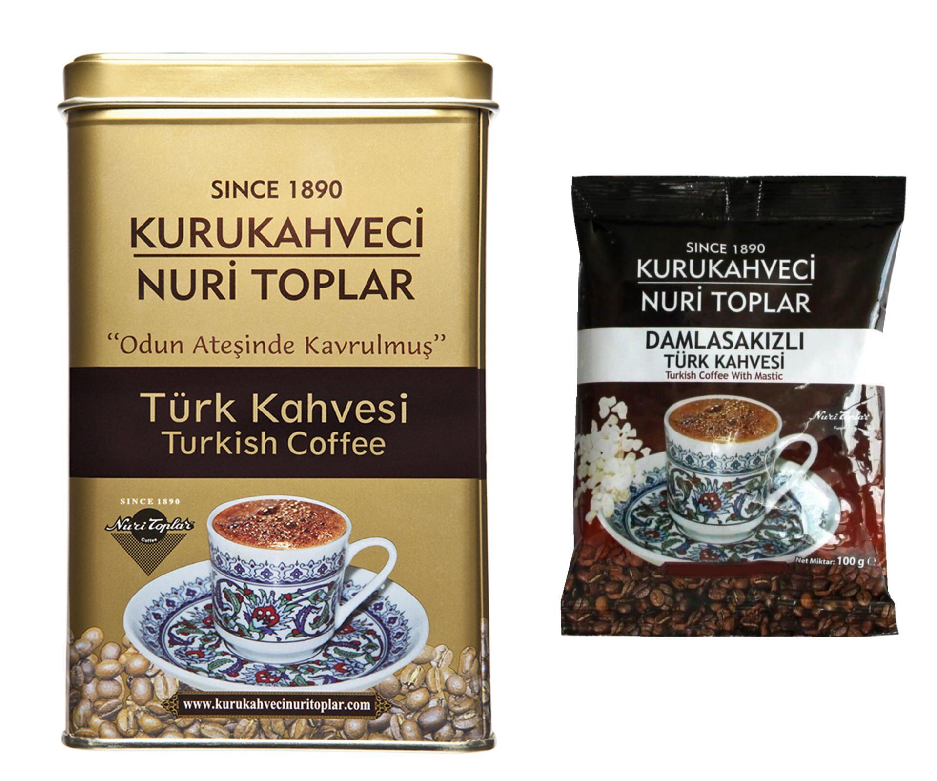 Nuri Toplar Türk Kahvesi ve Damla Sakızlı Kahve Kombinasyonu - 400 Gr