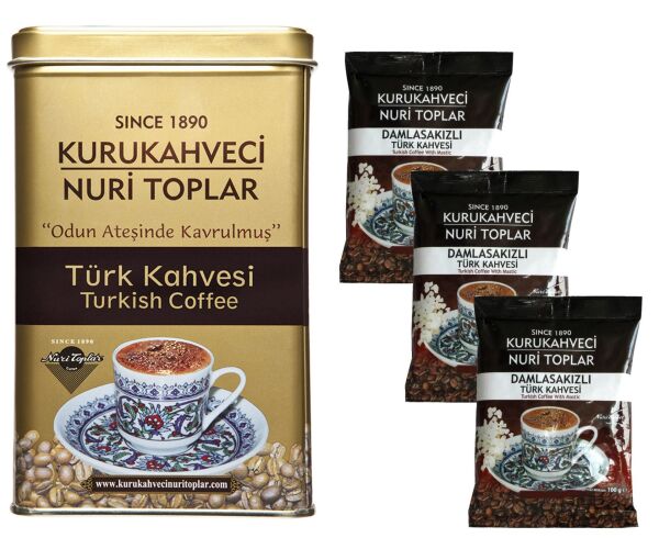 Nuri Toplar Türk Kahvesi ve Damla Sakızlı Kahve Kombinasyonu - 600 Gr