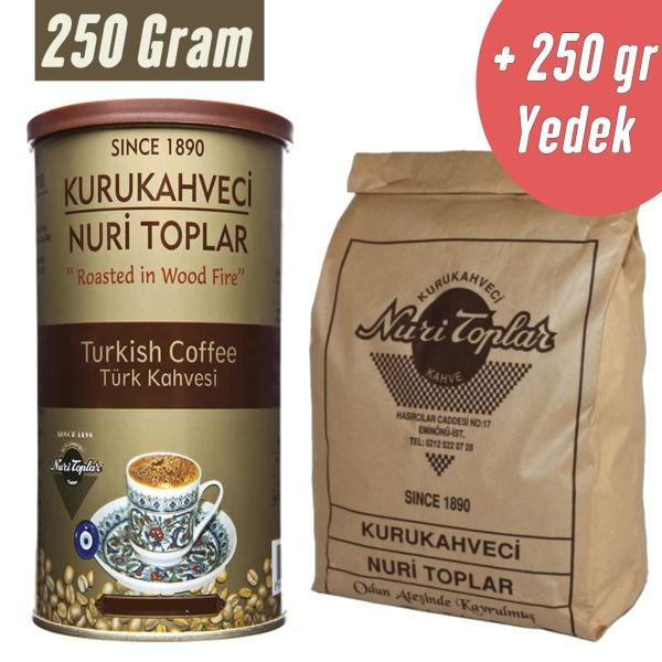 Nuri Toplar Günlük Taze Çekim Türk Kahvesi 500 Gram Metal Kutuda