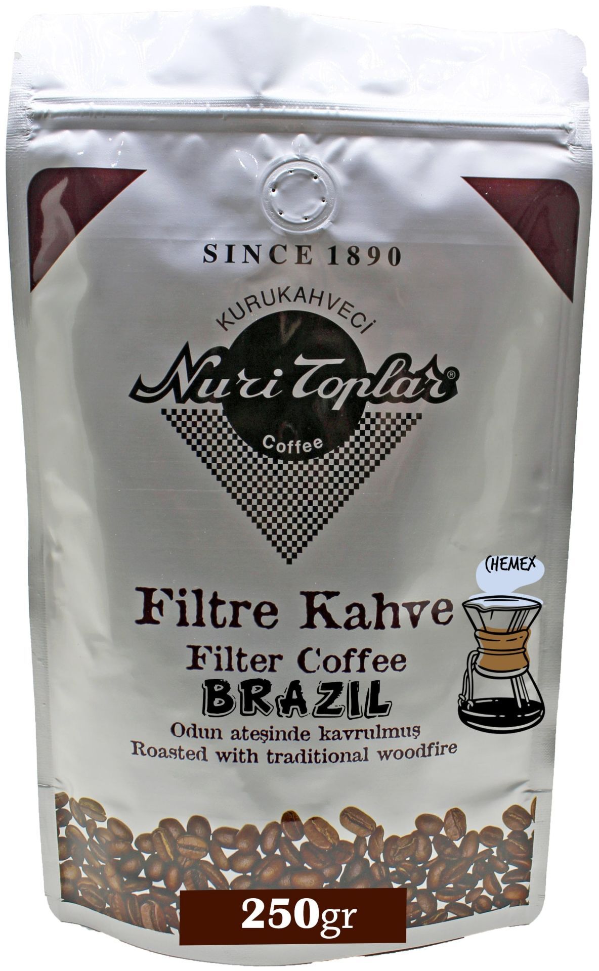 Nuri Toplar – Brezilya Cerrado Filtre Kahvesi, Odun Ateşinde Kavurma 250 Gram - Chemex