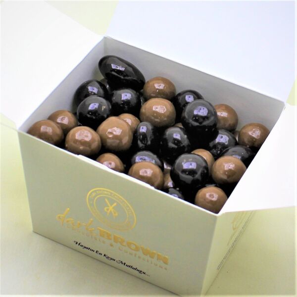 Dark Brown - Fındıklı Dolgulu Bitter ve Sütlü Draje Çikolata 250 Gram