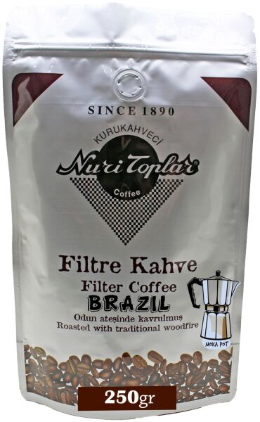 Nuri Toplar – Brezilya Cerrado Filtre Kahvesi, Odun Ateşinde Kavurma 250 Gram - Moka Pot