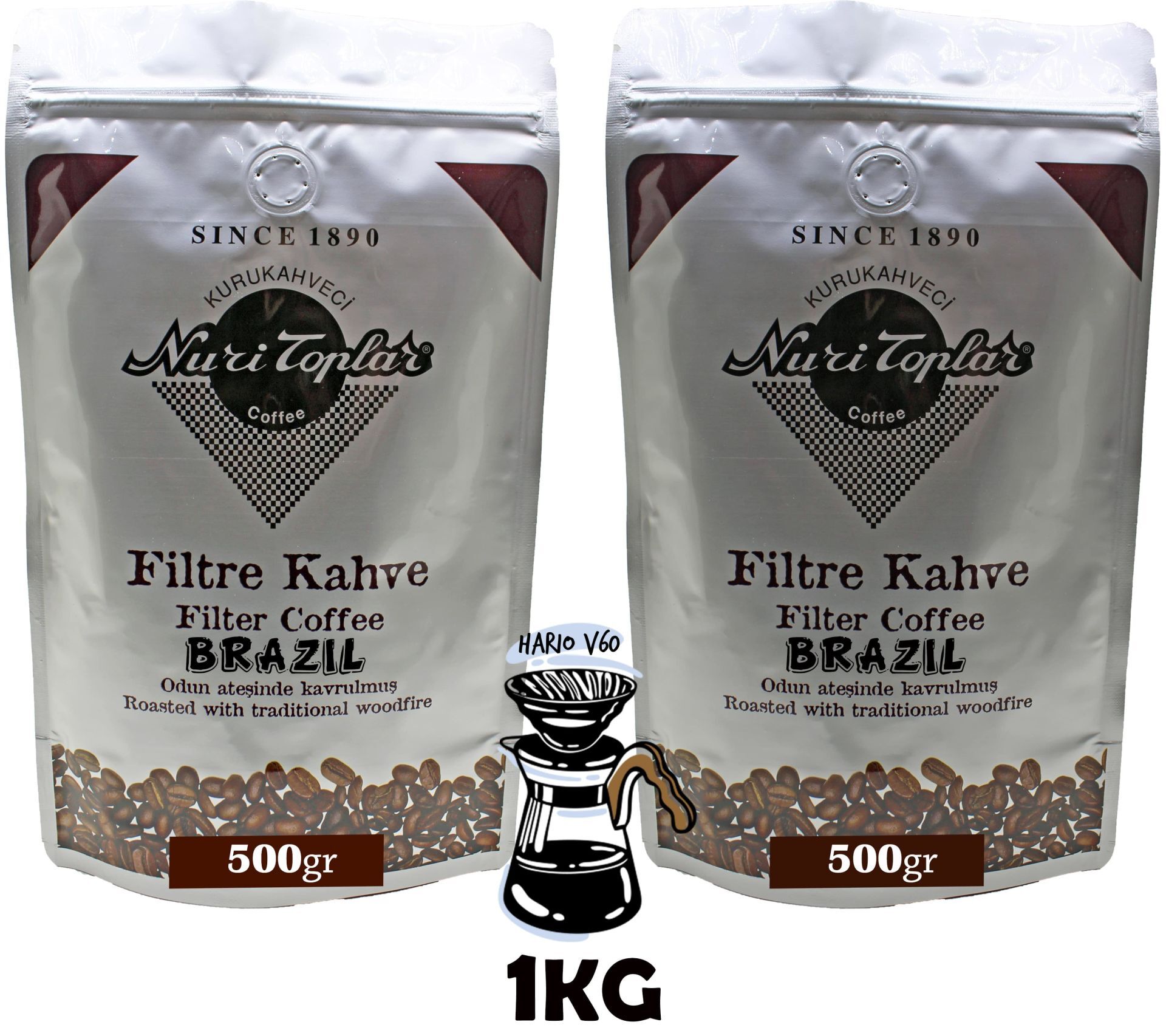 Nuri Toplar – Brezilya Cerrado Filtre Kahvesi, Odun Ateşinde Kavurma 1 KG - V60