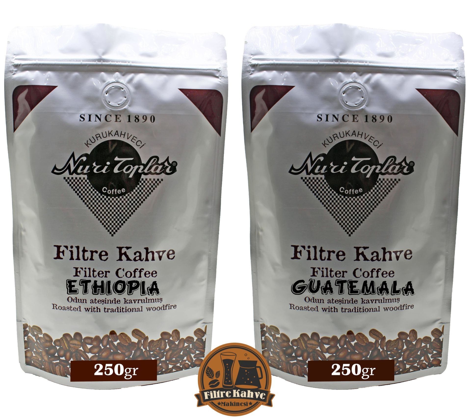 Nuri Toplar Yöresel Filtre Kahve: Ethiopia ve Guatemala Blend Paketi Chemex