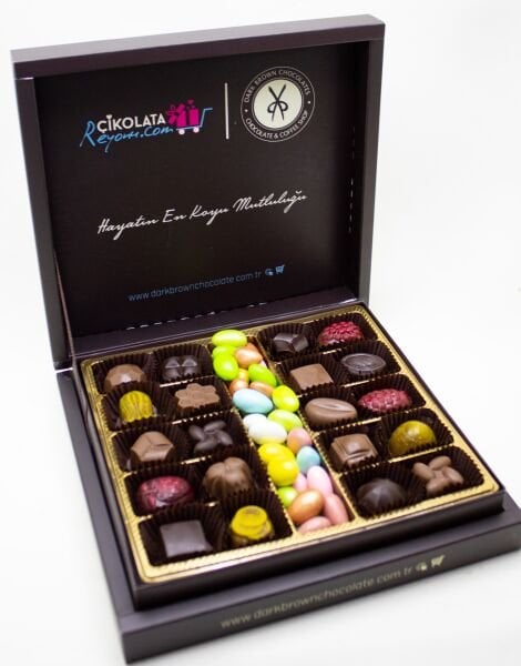 Dark Brown Karışık Spesiyel Çikolata - Özel Hediyelik 500 Gr Drajeli