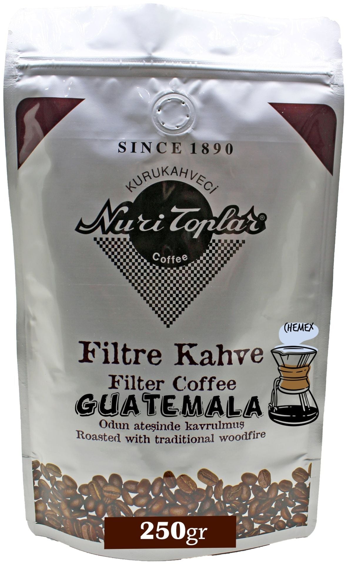 Nuri Toplar Odun Ateşinde Guatemala Hb EP Filtre Kahvesi 250 Gram - Chemex