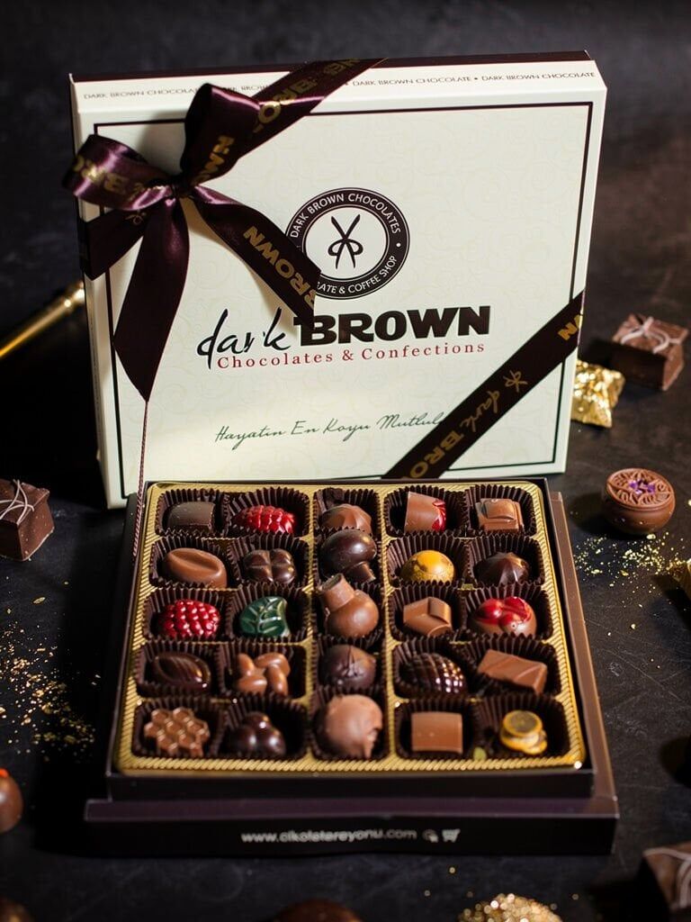 Dark Brown 500 Gr Hediyelik Karışık Spesiyel Çikolata Kutusu