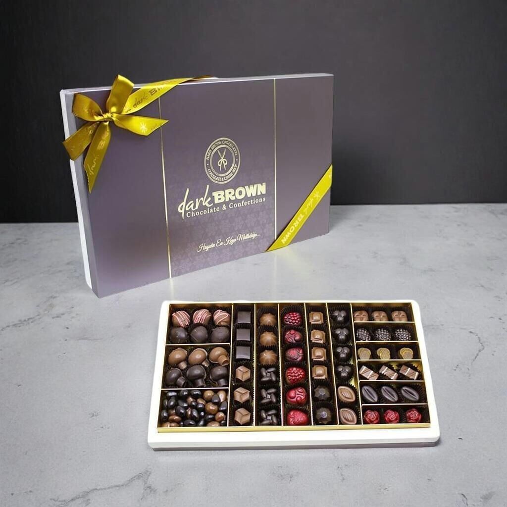 Dark Brown Karışık Spesiyel Çikolata - Jumbo Boy Hediyelik Kutu