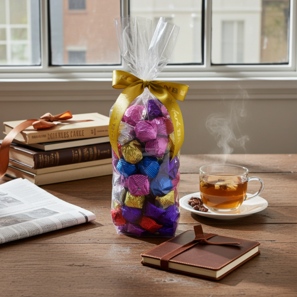 Dark Brown Bayram Çikolatası: Fındık Parçalı, Kristal Kaplamalı 1000Gr