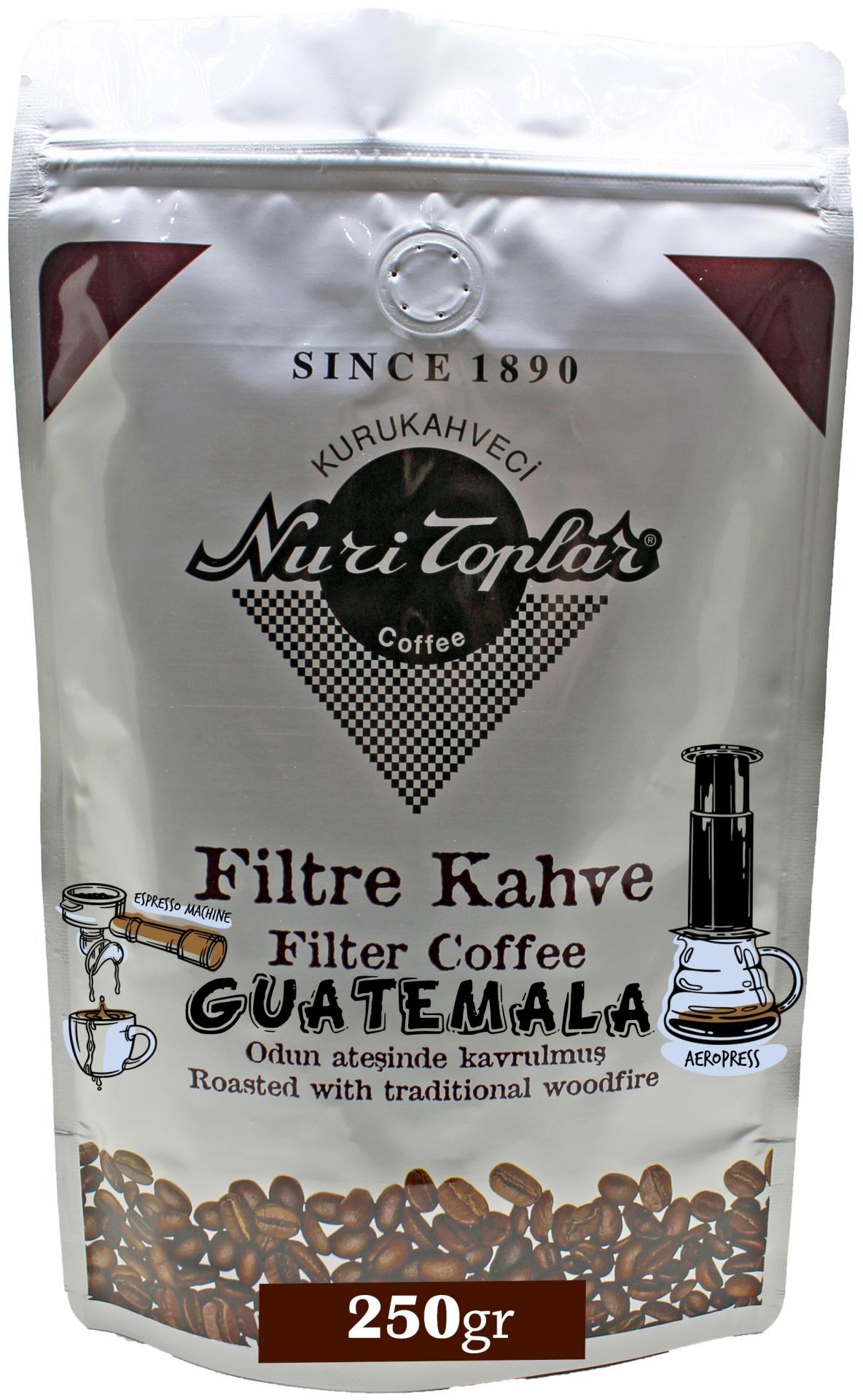 Nuri Toplar Odun Ateşinde Guatemala Hb EP Filtre Kahvesi 250 Gram - Aeropress