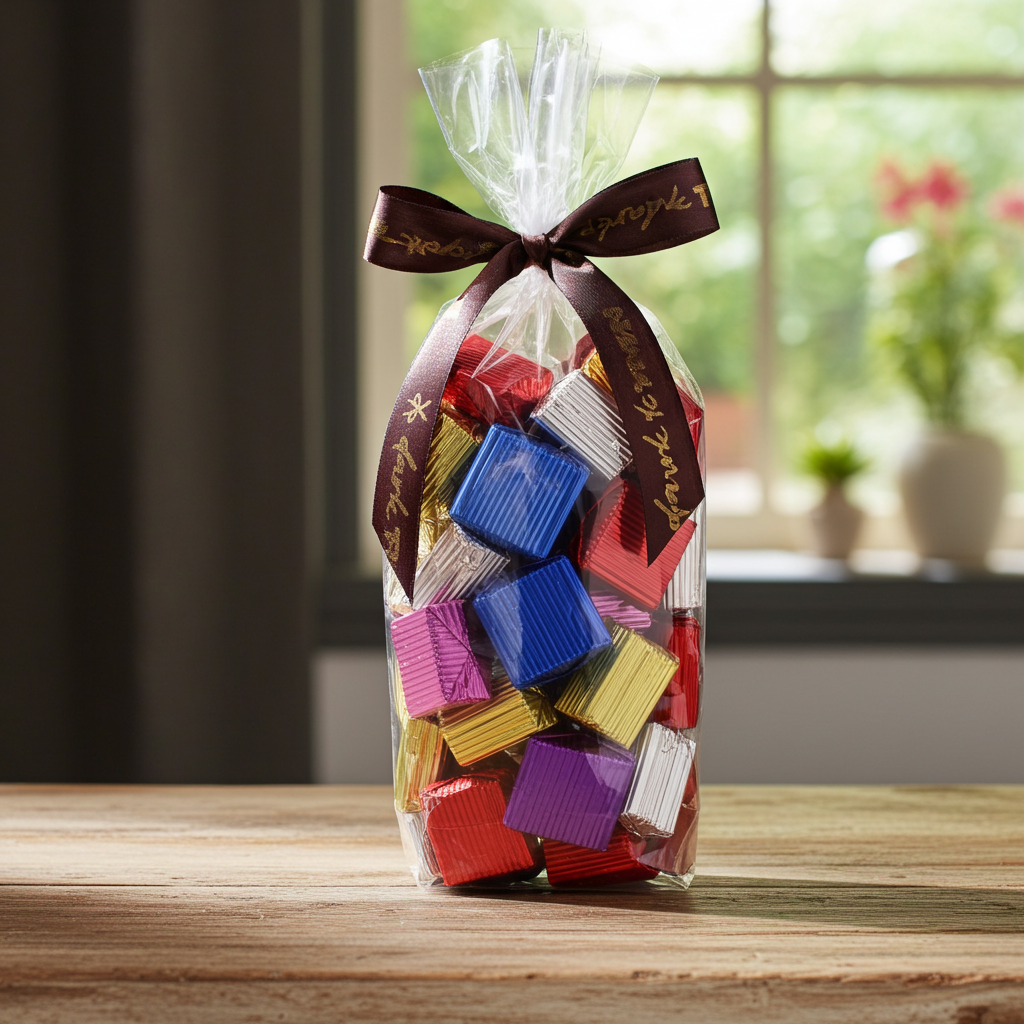 Dark Brown Bayram Çikolatası - Fındıklı Sargılı Kare 1000gr