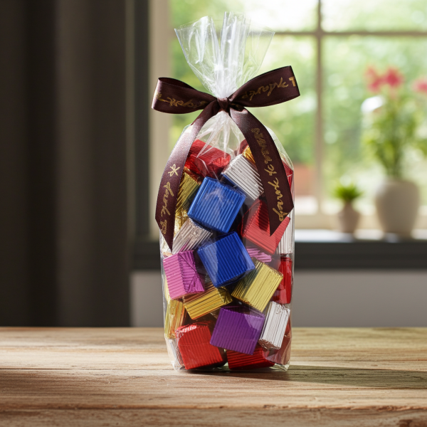 Dark Brown Bayram Çikolatası - Fındıklı Sargılı Kare 1000gr