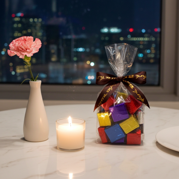 Dark Brown Fındık Parçacıklı Bayram Kare Çikolatası 500Gr