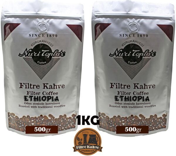 Nuri Toplar Ethiopia Sidemo Filtre Kahvesi - Odun Ateşinde Kavrulma 1 KG - Filtre Kahve Makinesi