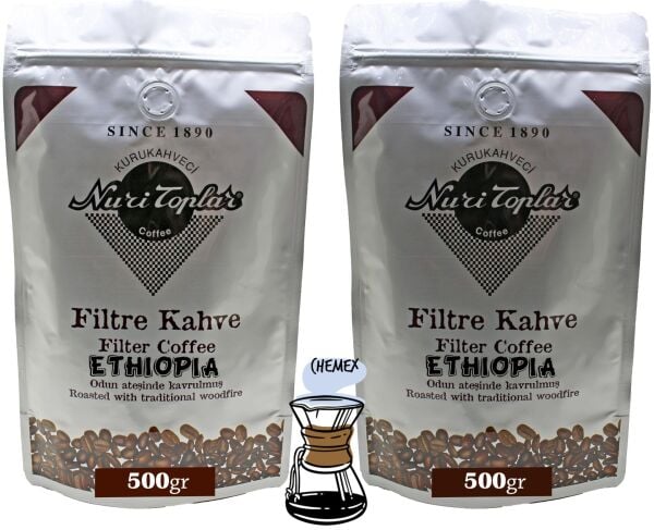 Nuri Toplar Ethiopia Sidemo Filtre Kahvesi - Odun Ateşinde Kavrulma 1 KG - Chemex