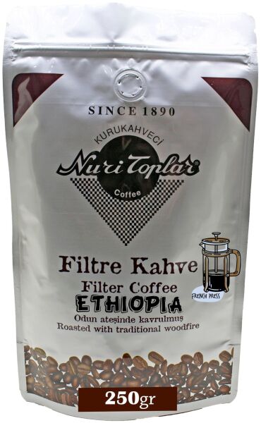 Nuri Toplar Ethiopia Sidemo Filtre Kahvesi - Odun Ateşinde Kavrulma 250 Gram - French Press