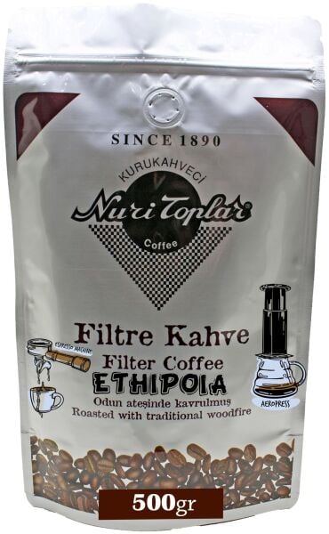 Nuri Toplar Ethiopia Sidemo Filtre Kahvesi - Odun Ateşinde Kavrulma 500 Gram - Aeropress