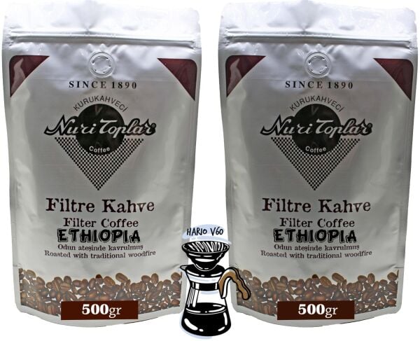 Nuri Toplar Ethiopia Sidemo Filtre Kahvesi - Odun Ateşinde Kavrulma 1 KG - V60