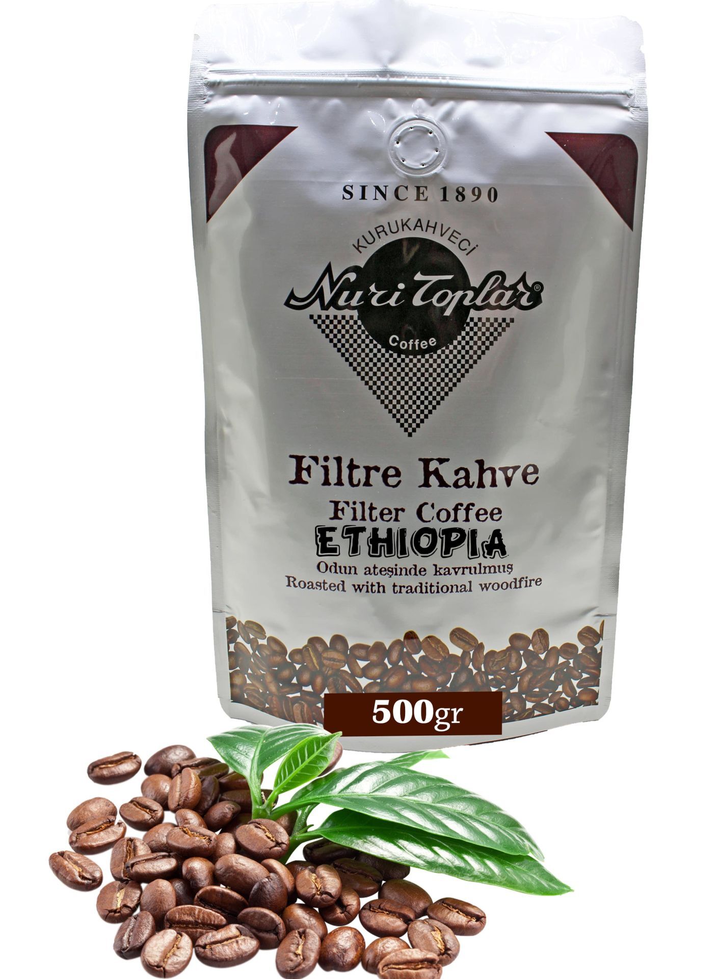Nuri Toplar Ethiopia Sidemo Filtre Kahvesi - Odun Ateşinde Kavrulma 500 Gram - Çekirdek (Öğütülmemiş)