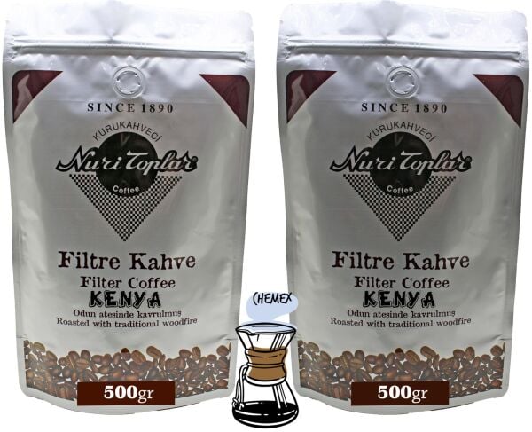 Nuri Toplar Kenya AA Filtre Kahvesi - Odun Ateşinde Kavrulmuş 1 KG - Chemex