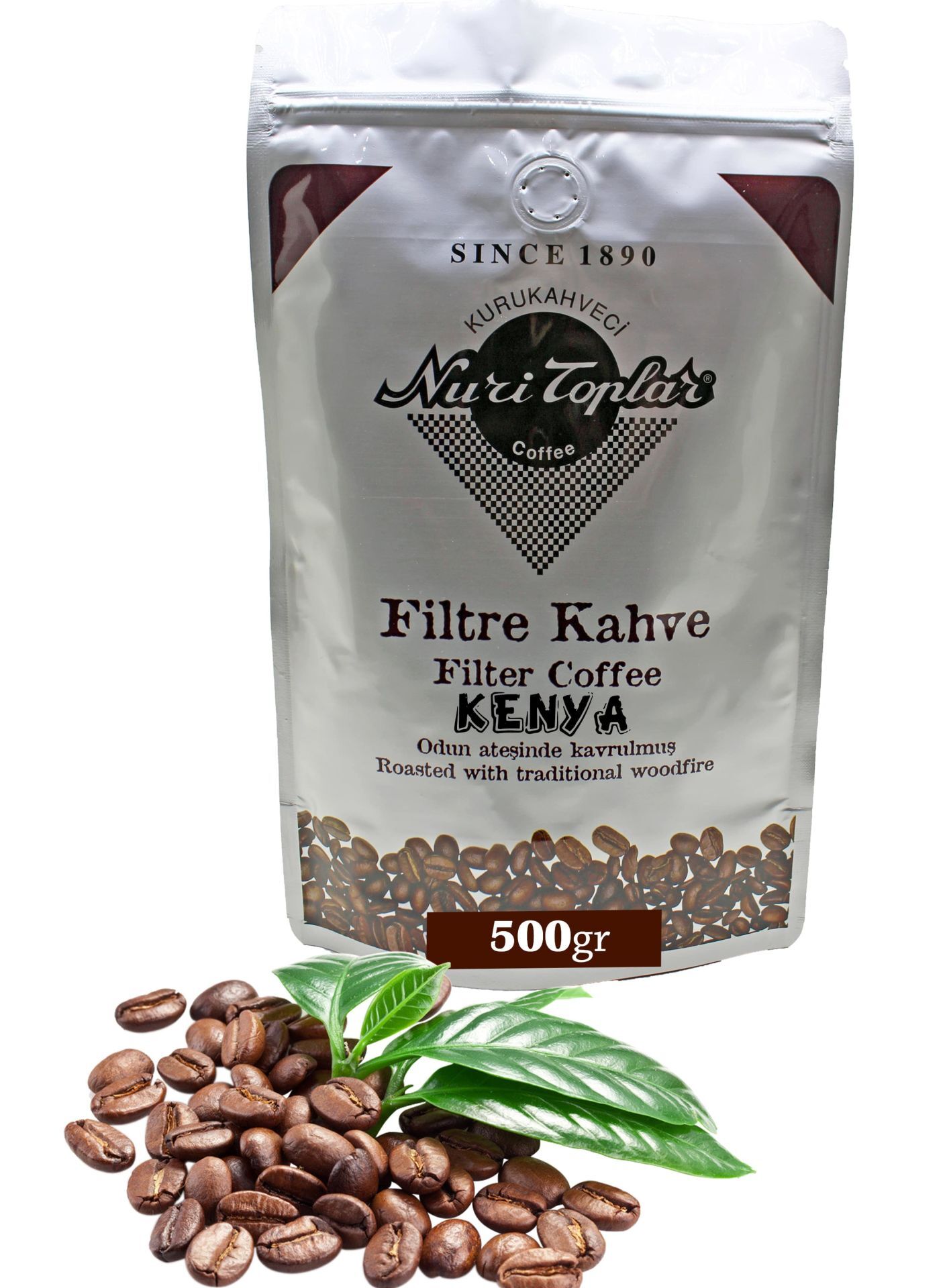 Nuri Toplar Kenya AA Filtre Kahvesi - Odun Ateşinde Kavrulmuş 500 Gram - Çekirdek (Öğütülmemiş)
