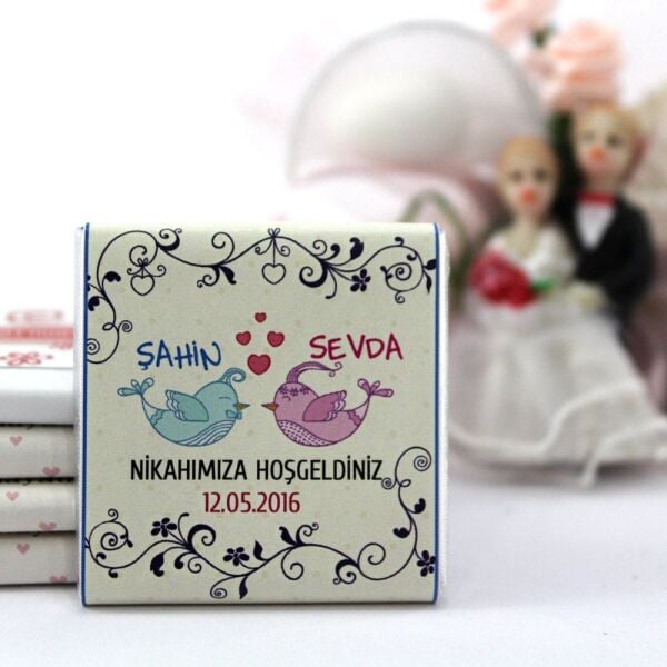 Dark Brown Kişiselleştirilebilir Nikah Madlen Çikolatası - El Yapımı ve Katkısız - 9