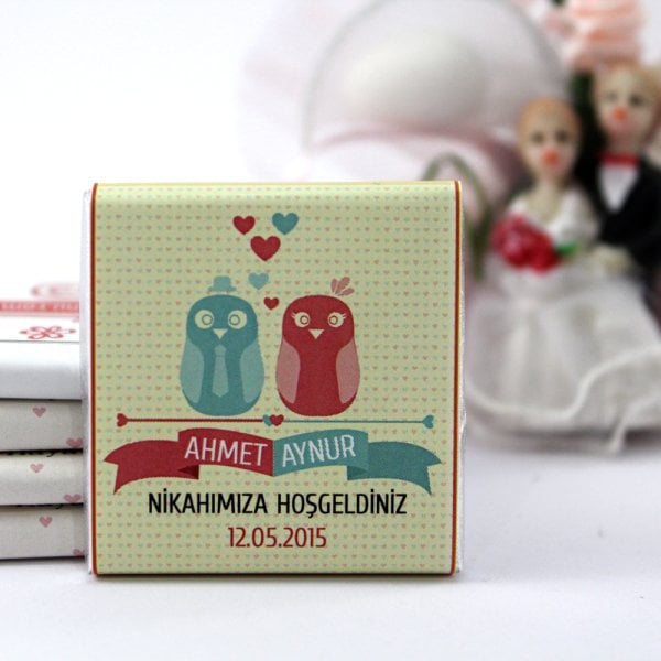 Dark Brown Nikah Çikolatası Kişiselleştirilebilir El Yapımı Madlen Çikolata
