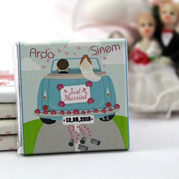 Kişiselleştirilebilir Nikah Çikolatası: El Yapımı Dark Brown Madlen - 12