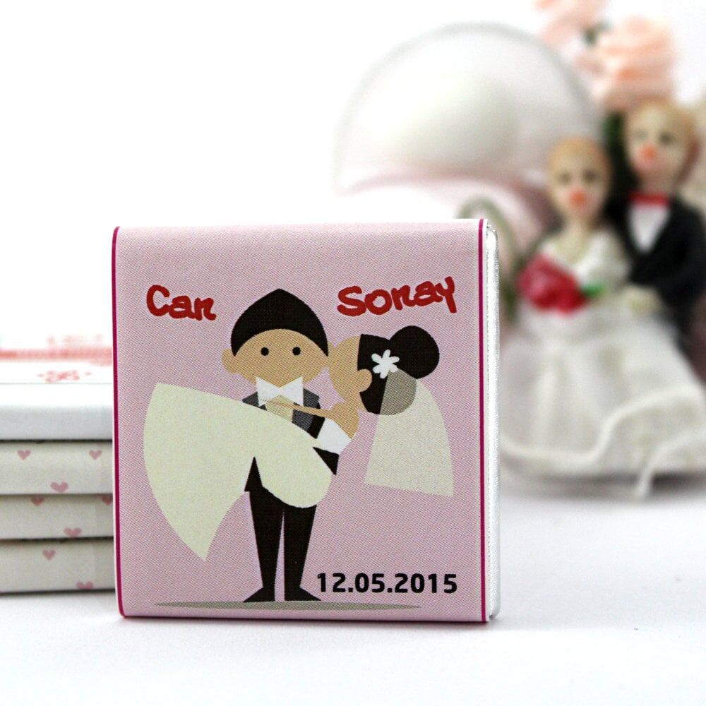 Dark Brown Kişiselleştirilebilir El Yapımı Nikah Madlen Çikolatası