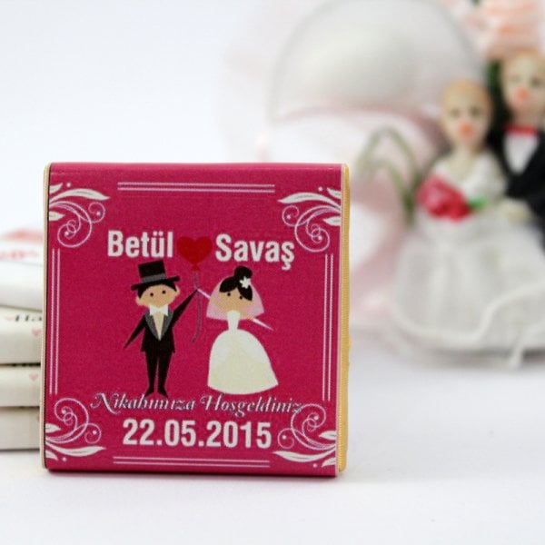 Dark Brown Kişiselleştirilebilir Madlen Nikah Çikolatası - El Yapımı ve Katkısız