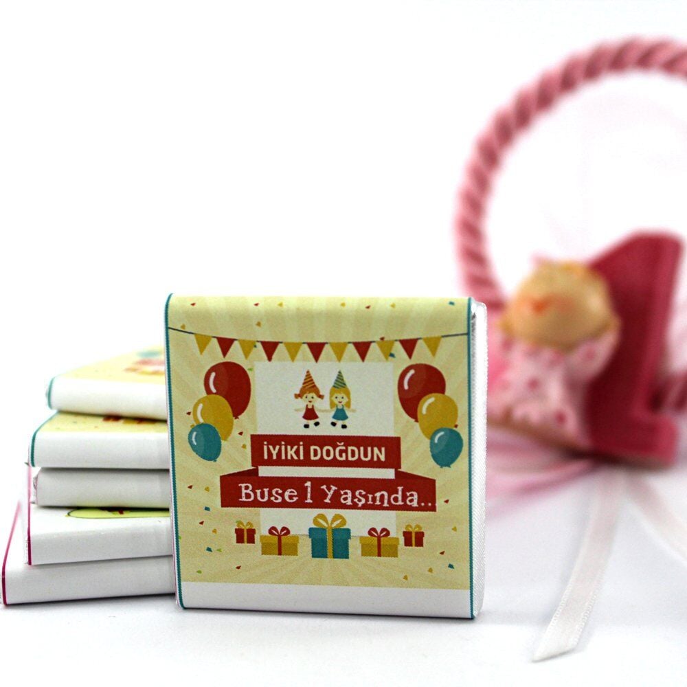 Dark Brown Doğum Günü Tebrik Madlen El Yapımı Çikolata