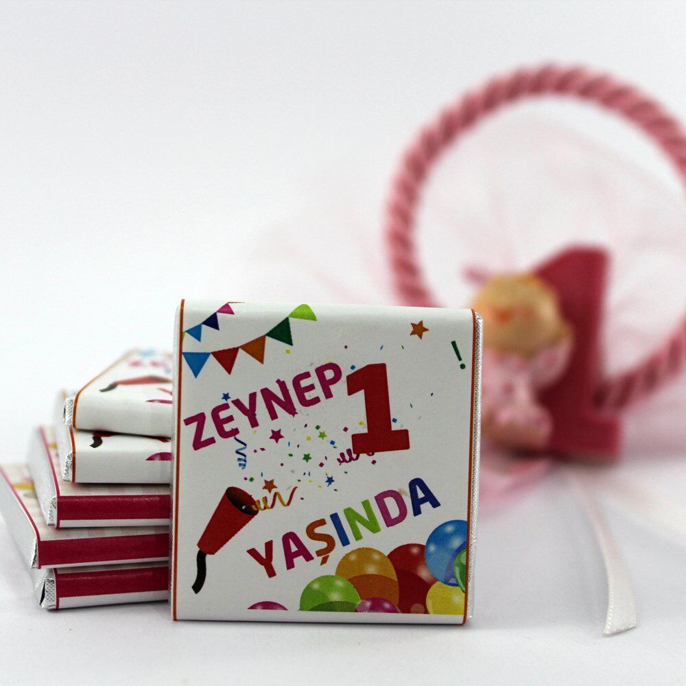 Dark Brown Kişiselleştirilebilir Doğum Günü Tebrik Madlen Çikolata