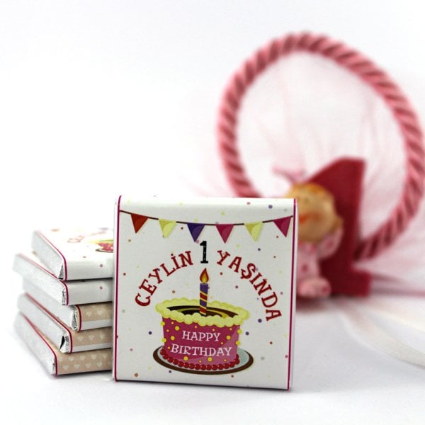 Dark Brown Kişiselleştirilebilir Doğum Günü Tebrik Madlen Çikolatası - 17