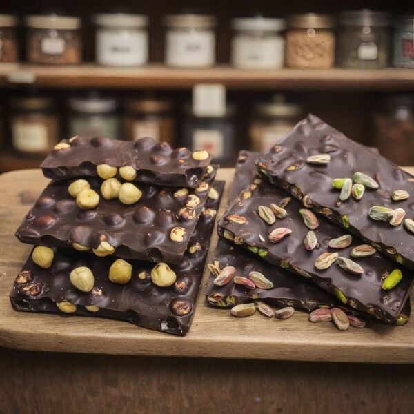 Dark Brown Bitter Beyoğlu Çikolatası - Fındıklı ve Antep Fıstıklı 250 Gram
