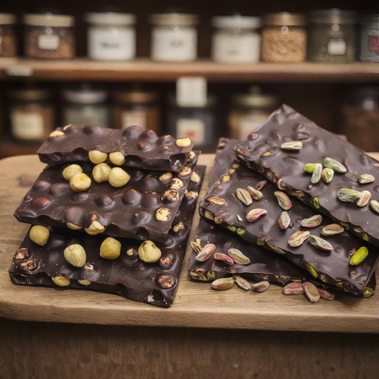 Dark Brown Bitter Beyoğlu Çikolatası - Fındıklı ve Antep Fıstıklı 1 KG