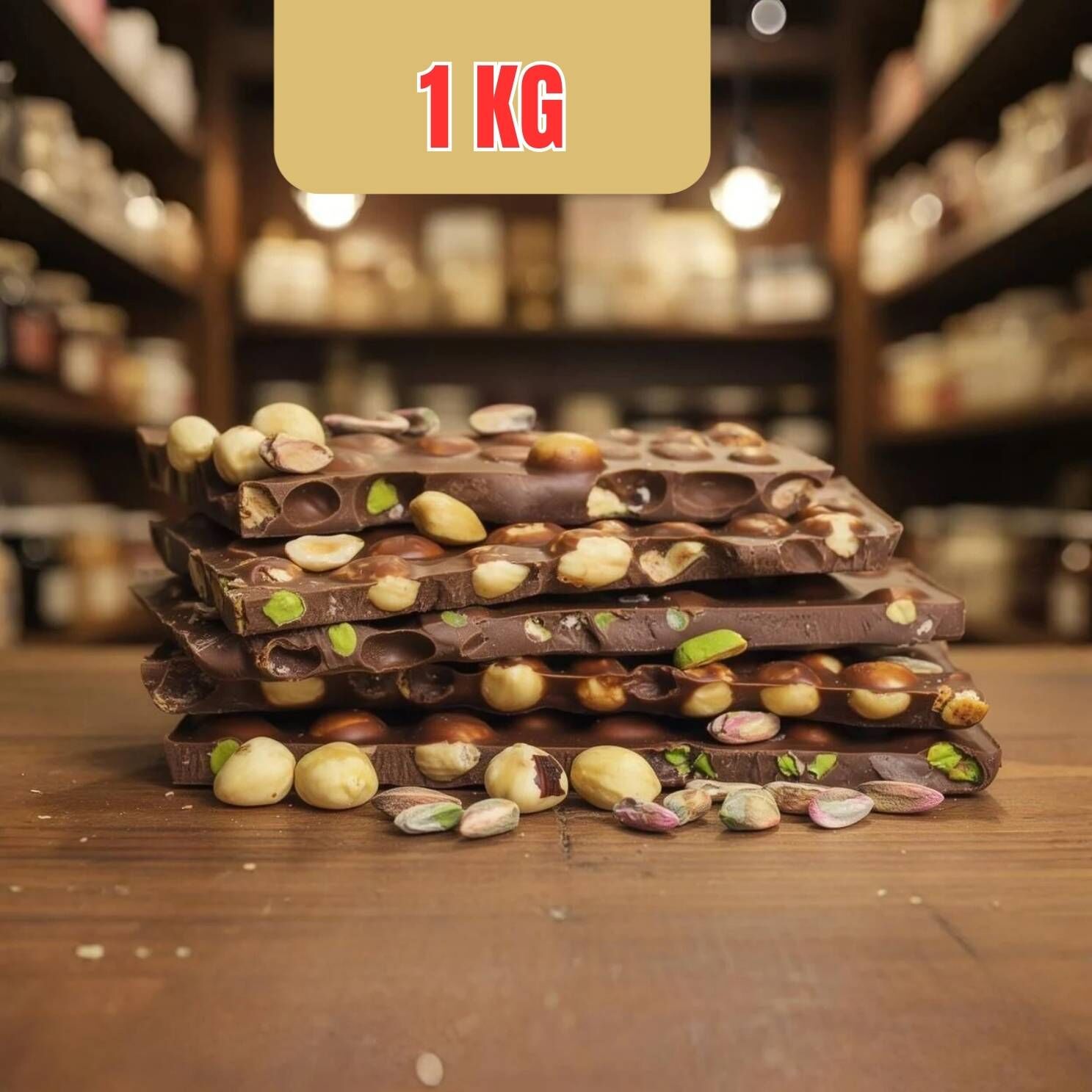 Dark Brown Sütlü Beyoğlu Çikolatası: Fındıklı ve Antep Fıstıklı Lezzet 1 KG