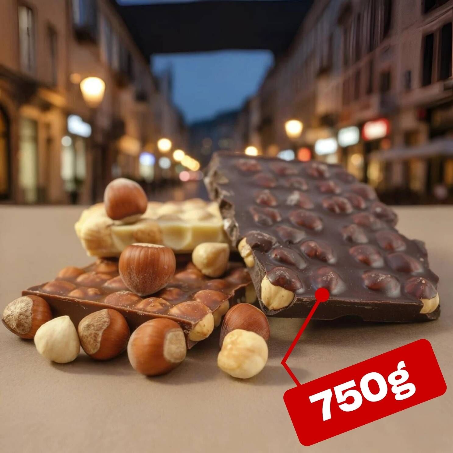 Dark Brown Karışık Kırma Beyoğlu Çikolatası: Bitter, Sütlü ve Beyaz Fındıklı 750 Gram