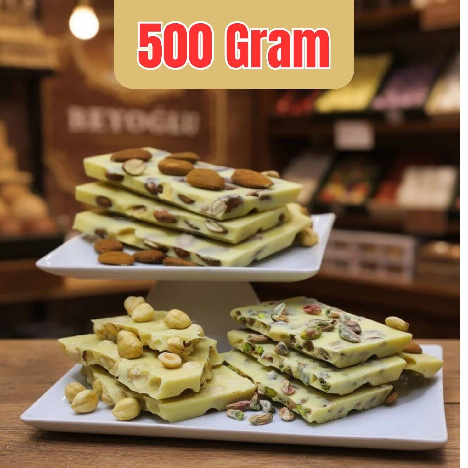 Dark Brown Karışık Beyaz Kırma Beyoğlu Çikolatası 500 Gram