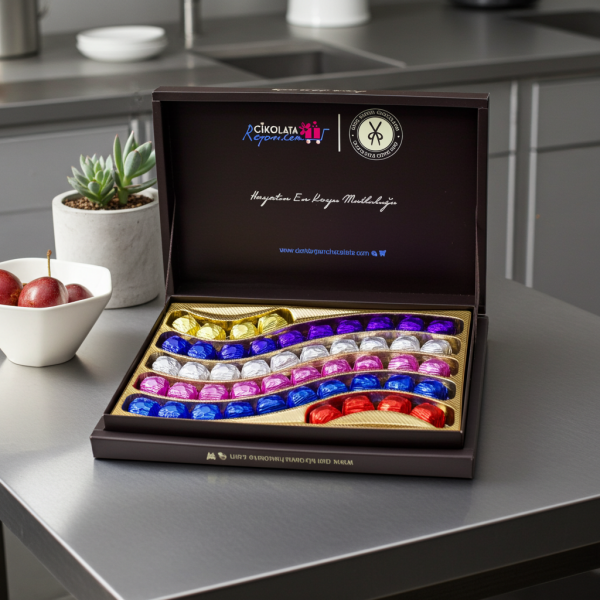 Dark Brown Katkısız 48 Adet Kare Hediye Çikolata