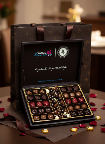 Dark Brown El Yapımı 30 Adet Spesiyel Türüf Hediye Çikolata