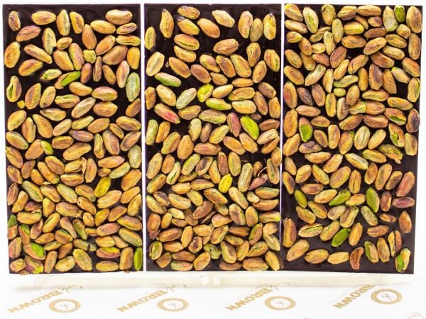 Dark Brown El Yapımı Antep Fıstıklı Bitter Tablet Çikolata