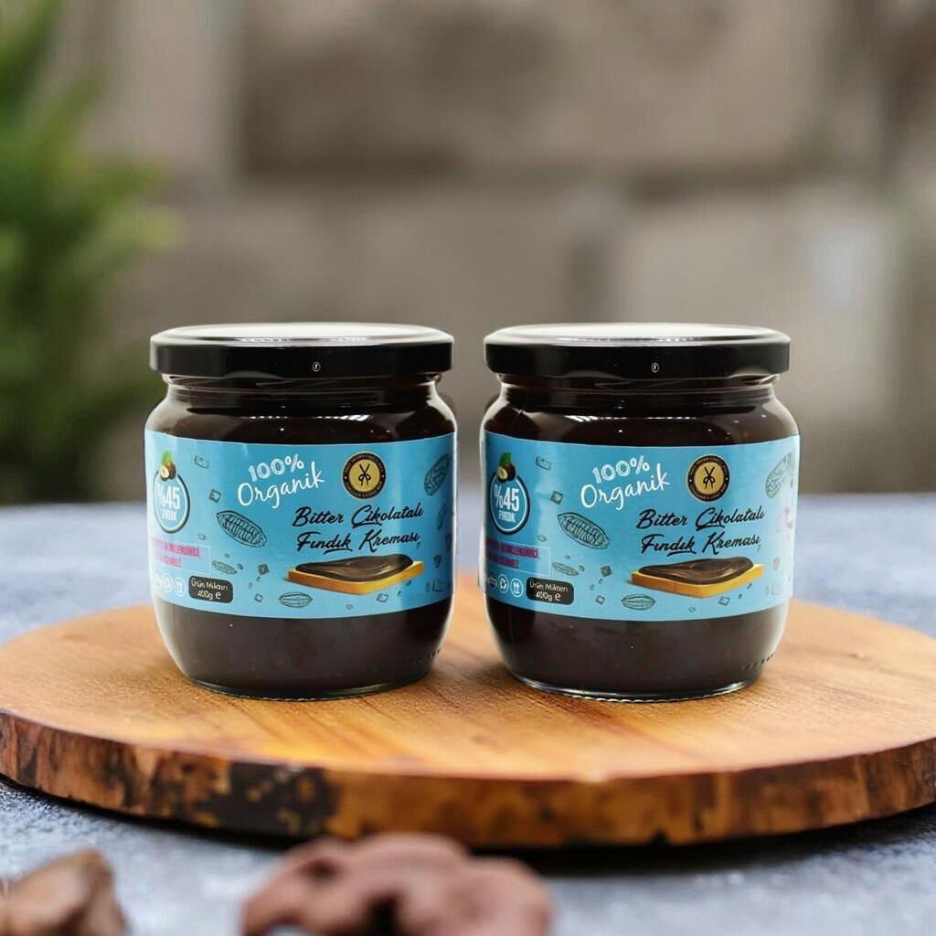Dark Brown Bitter Sürülebilir Çikolatalı Fındık Kreması 2 Adet (2x400 g)