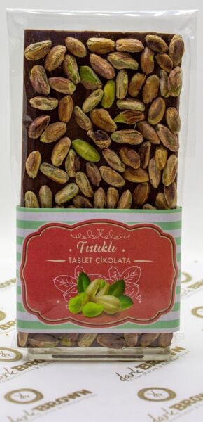 Dark Brown El Yapımı 3 Adet Antep Fıstıklı Sütlü Çikolata Barı