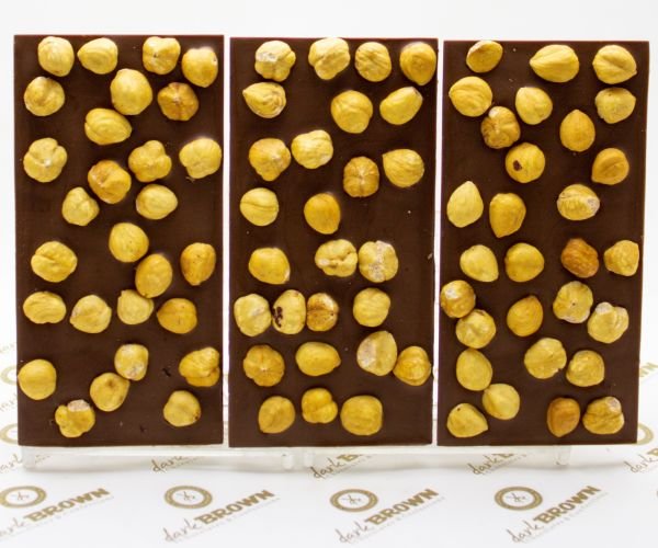 Dark Brown 3 Adet Fındıklı Sütlü Tablet Çikolata El Yapımı Gerçek Bar Çikolata