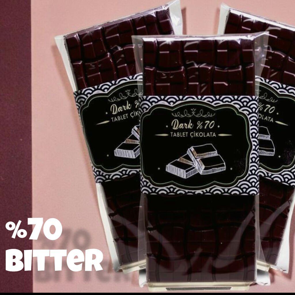 Dark Brown El Yapımı %70 Bitter Bar Çikolata - 3 Adet