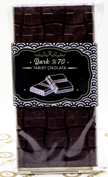 Dark Brown 3 Adet %70 Bitter Gerçek Tablet Çikolata El Yapımı Bar Çikolata